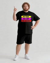 No Fear Just Do It Men's Big and Tall Simple Lettering Short Sleeve T-shirt Shorts Set